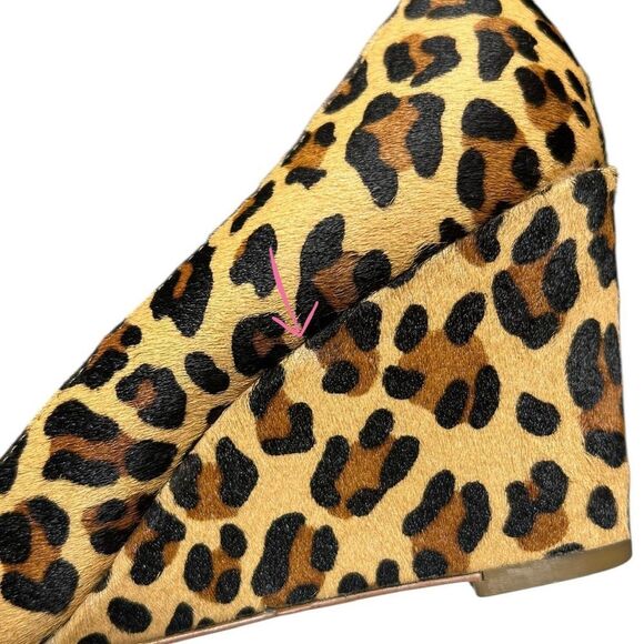 J. Crew Sylvia Calf Hair Leopard Print Wedges Cheetah Print Wedged Heels Size 7 - Picture 13 of 13